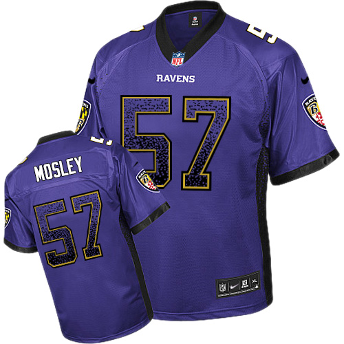 Men's Limited C.J. Mosley Nike Jersey Purple - #57 Drift Fashion NFL Baltimore Ravens